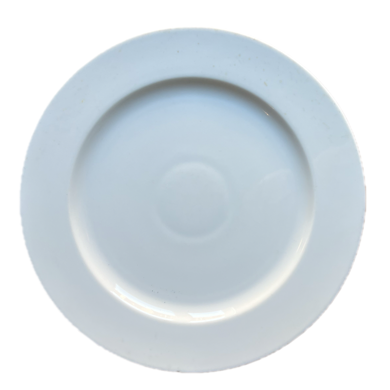 Assiette plate blanche porcelaine grand format Ø30cm gastronomique dessus