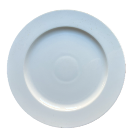 Assiette plate blanche porcelaine grand format Ø30cm gastronomique dessus
