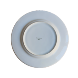 Détail bord relief texturé assiette plate blanche Ø28cm