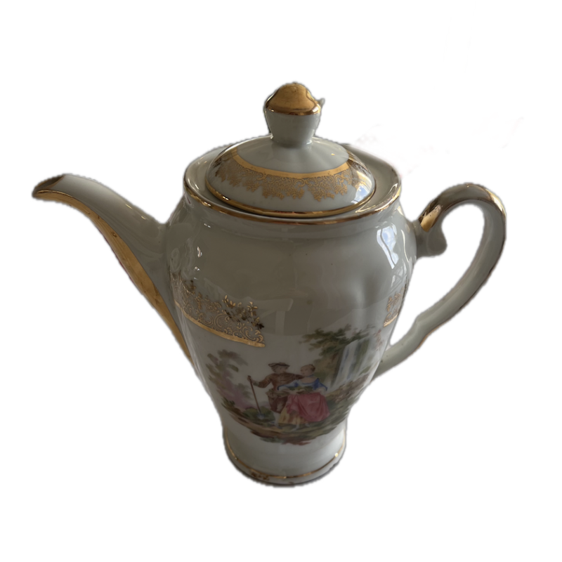 Pichet en porcelaine décor floral vintage