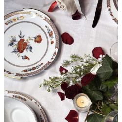 Assiette service poignées porcelaine Limoges – Manufacture Royale