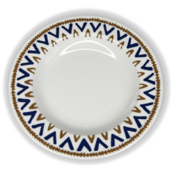 Assiette creuse décor étoile bleue et olive – Style méditerranéen