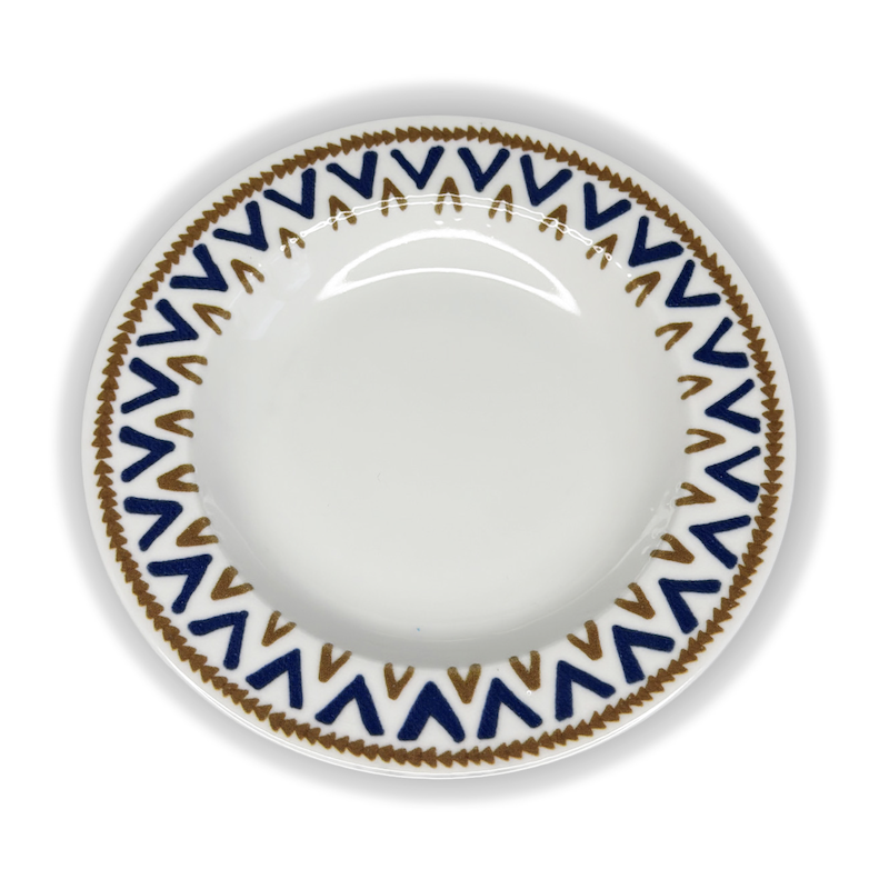 Assiette creuse décor étoile bleue et olive – Style méditerranéen
