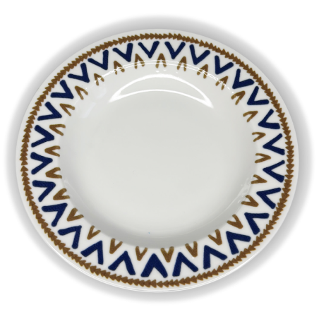 Assiette creuse décor étoile bleue et olive – Style méditerranéen