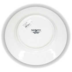 Dos assiette creuse décor étoile bleue et olive  porcelaine blanche