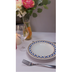 Assiette creuse décor étoile bleue olive – Style méditerranéen