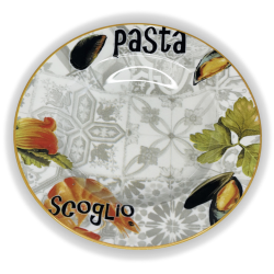 Plat Pastabowl Fontebasso 1760 – Décor 'Pasta Scoglio' – Fruits de mer et azulejos