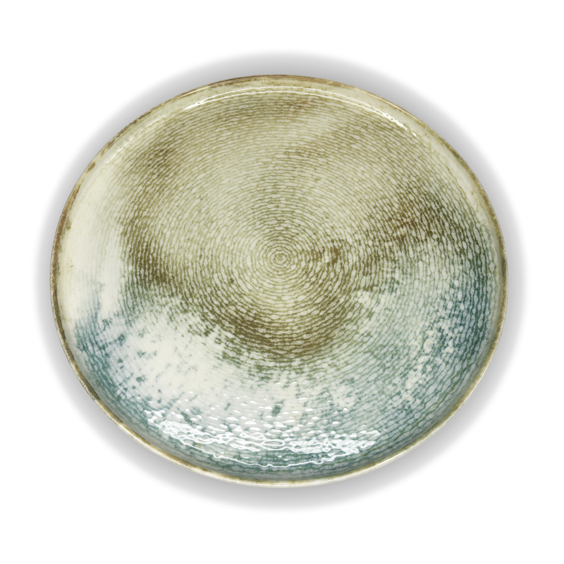 Assiette creuse Kütahya Porselen – Glaçure réactive beige et brun – Made in Türkiye