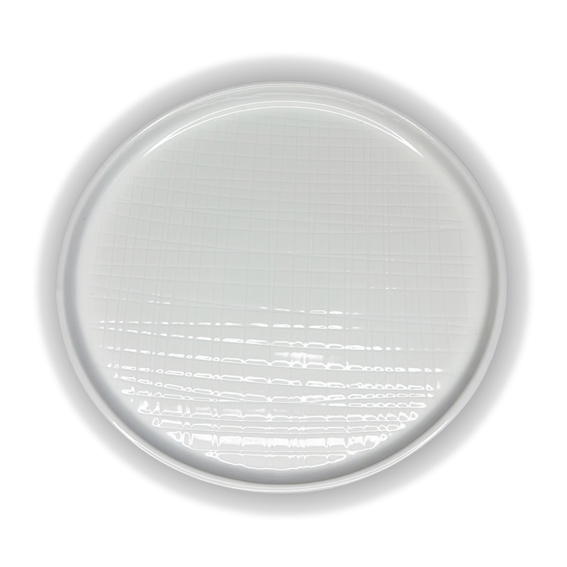 Assiette plate GenWare BS4034 relief quadrillage  vue dessus