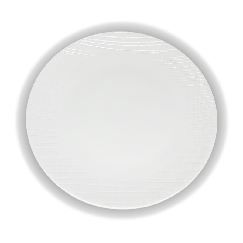 Assiette plate GenWare BS4034 – Relief quadrillage en bordure Ø 27 cm