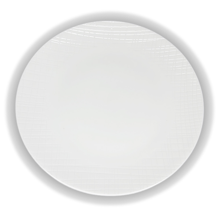 Assiette plate GenWare BS4034 Ø27cm relief quadrillage bordure Réf W9-ILV 20 vue dessus