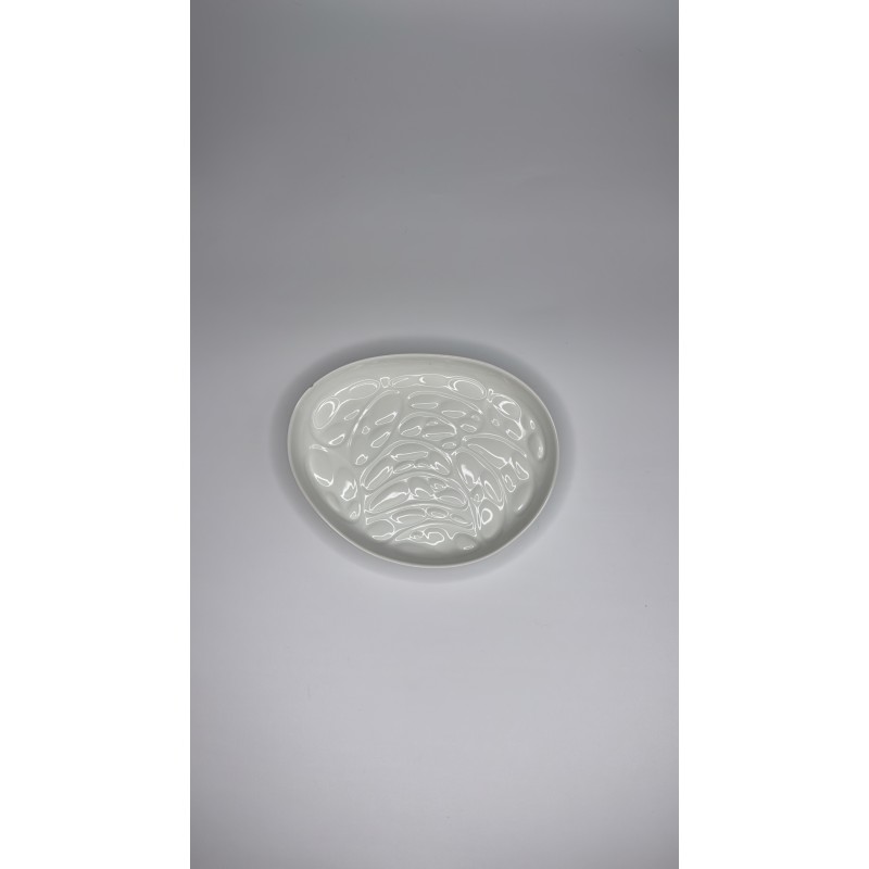 Assiette organique blanche Cookplay Bilbao forme libre vue dessus