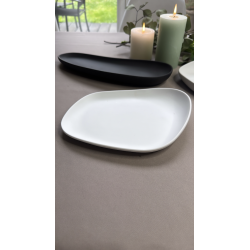 Assiette Yayoi Cookplay blanche – Design galet organique