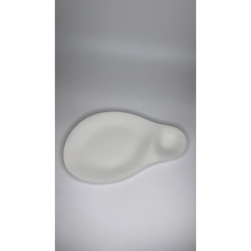 Plat asymétrique porcelaine blanche YAYOI Cookplay forme organique vue dessus