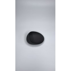Galet décoratif noir mat Kütahya porcelaine turque forme organique vue de face
