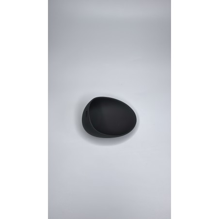 Galet décoratif noir mat Kütahya porcelaine turque forme organique vue de face