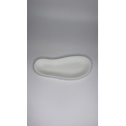 Plateau organique allongé blanc porcelaine courbes naturelles vue dessus