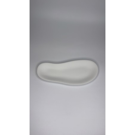 Plateau organique allongé blanc porcelaine courbes naturelles vue dessus