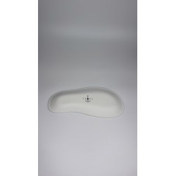 Plateau décoratif blanc forme allongée organique vue de face