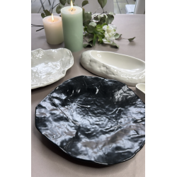 Assiette Noir Effet Marbré