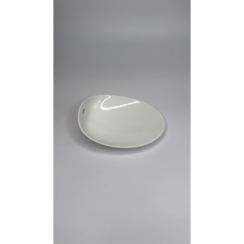 Bol The Tablet Cookplay porcelaine blanche languette vue intérieur dessus