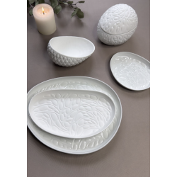 Galet Blanc Texturé Décoratif
