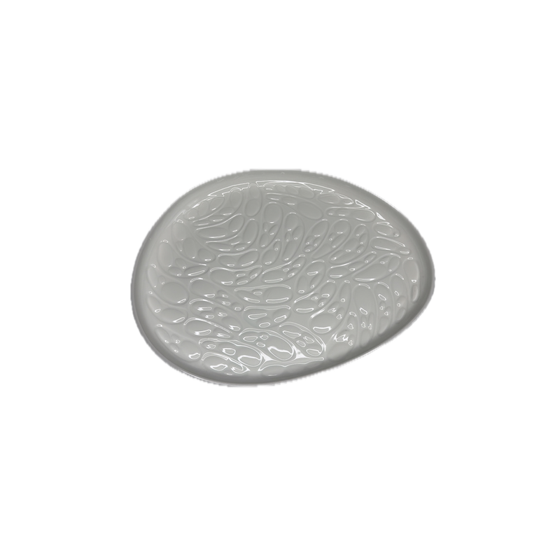 Plateau TEARS Cookplay Bilbao porcelaine blanche relief larmé vue dessus