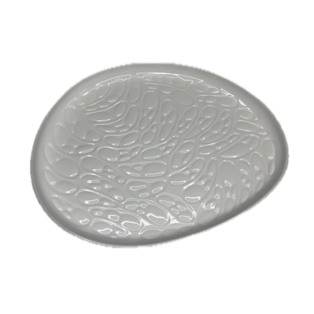 Plateau TEARS Cookplay Bilbao porcelaine blanche relief larmé vue dessus