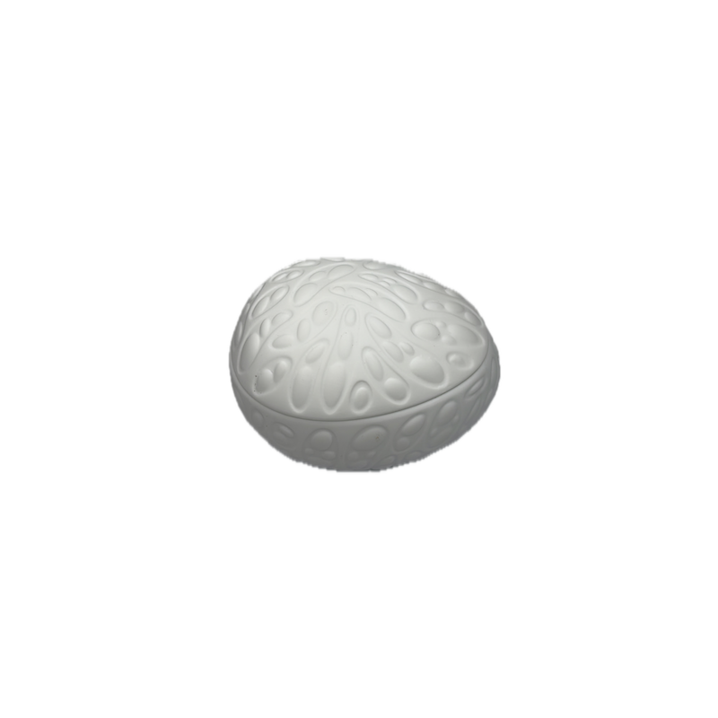 Galet blanc texturé TEARS Cookplay Bilbao surface relief vue de face