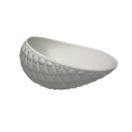 Coupelle ovale texturée blanche TEARS Cookplay Bilbao relief vue dessus