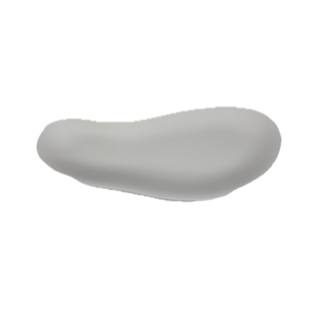 Plateau organique allongé blanc porcelaine courbes naturelles vue dessus
