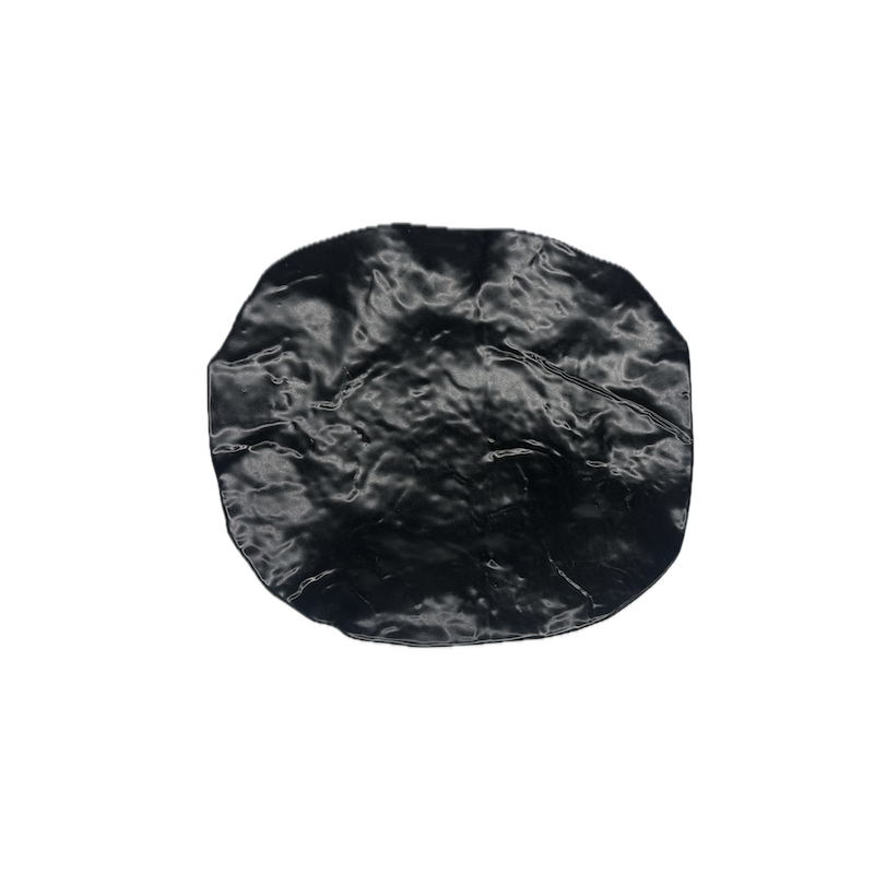 Plateau décoratif noir effet marbré Kütahya porcelaine vue dessus motif marbre