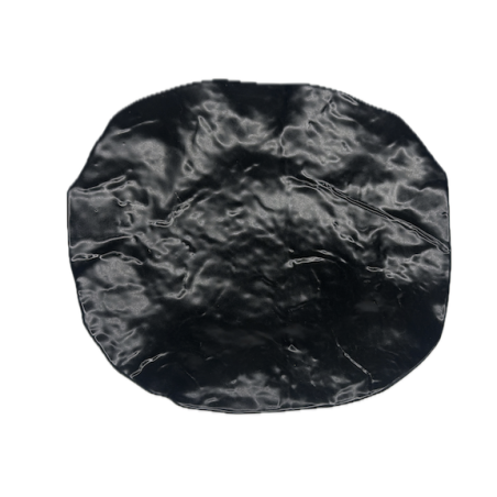 Plateau décoratif noir effet marbré Kütahya porcelaine vue dessus motif marbre