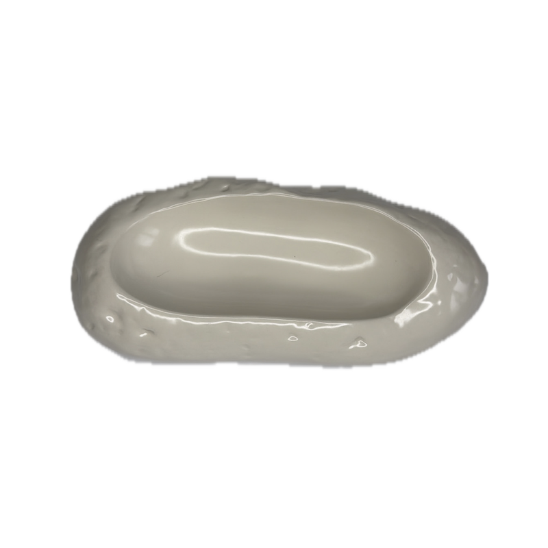 Coupelle ovale blanc crème Kütahya porcelaine design épuré vue dessus