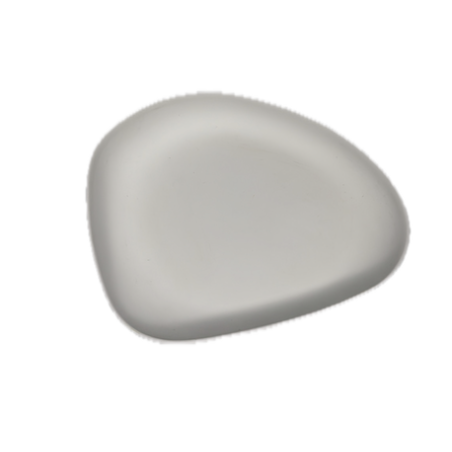 Petite assiette Yayoi Cookplay blanche forme galet compact vue dessus