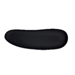 Plat allongé Yayoi Cookplay noir mat forme organique asymétrique vue dessus