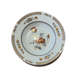 Assiette creuse porcelaine Limoges décor floral Manufacture Royale Ø21cm