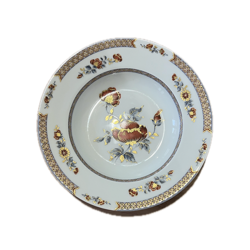 Assiette creuse porcelaine Limoges décor floral Manufacture Royale Ø21cm
