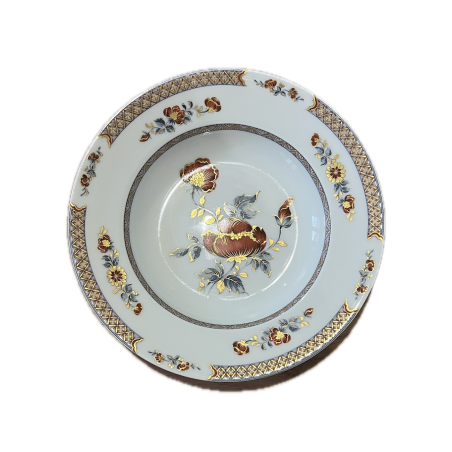 Assiette creuse porcelaine Limoges décor floral Manufacture Royale Ø21cm