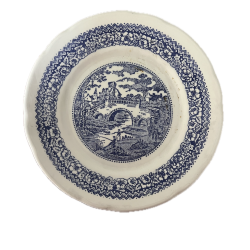 Assiette plate Ironstone Tableware décor bleu Ø24cm style anglais vintage