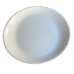 Assiette blanche ovale légèrement creuse design sobre Ø29cm vue de face