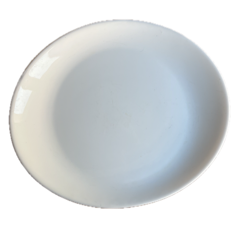 Assiette blanche ovale légèrement creuse design sobre Ø29cm vue de face
